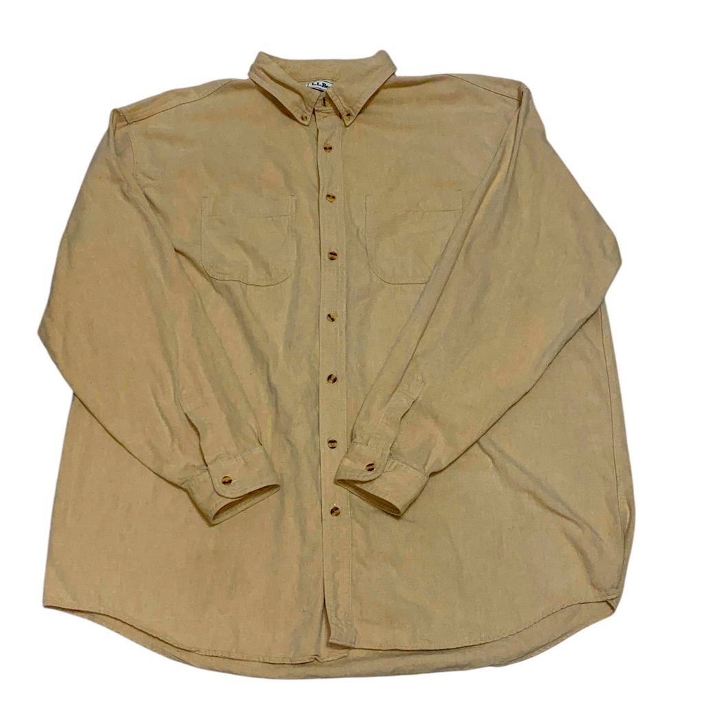 L.L. Bean Men’s Traditional Fit Khaki Chore Button Down Size Xxl Tall